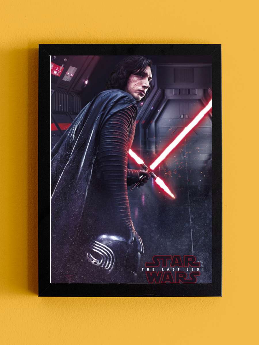 Star Wars VIII: Last of the Jedi - Kylo Ren Film Poster Tablo Siyah Çerçeveli Yüksek Kalite Film Duvar Tablo