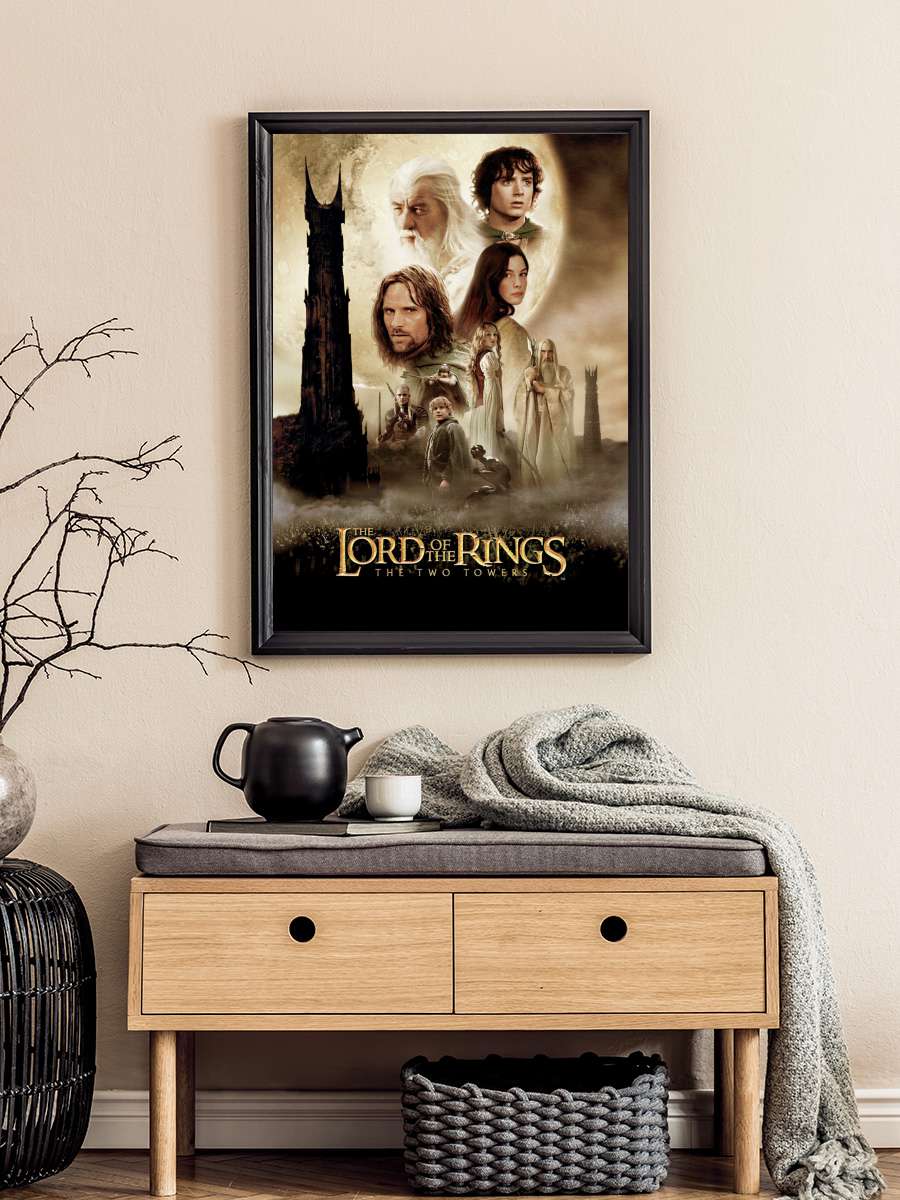 The Lord of the Rings - Two… Two Towers Film Poster Tablo Siyah Çerçeveli Yüksek Kalite Film Duvar Tablo