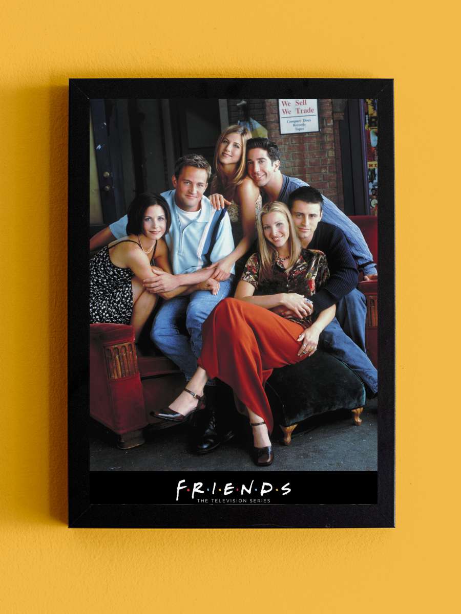 Friends - Characters Film Poster Tablo Siyah Çerçeveli Yüksek Kalite Film Duvar Tablo