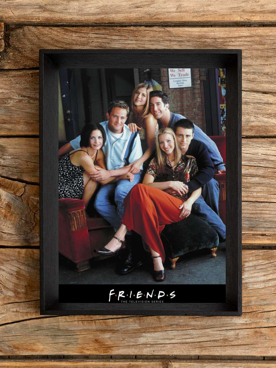 Friends - Characters Film Poster Tablo Siyah Çerçeveli Yüksek Kalite Film Duvar Tablo