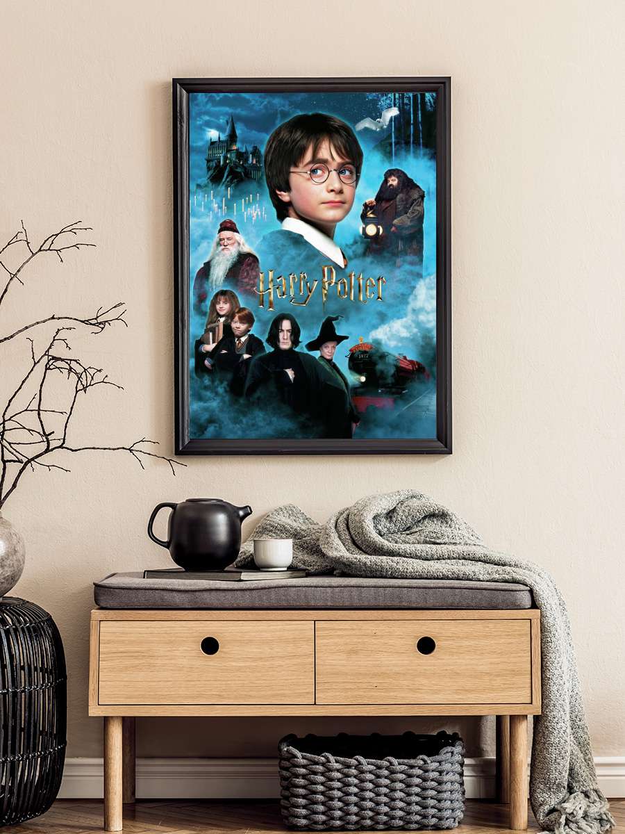 Harry Potter and the Philosopher‘s Stone Film Poster Tablo Siyah Çerçeveli Yüksek Kalite Film Duvar Tablo