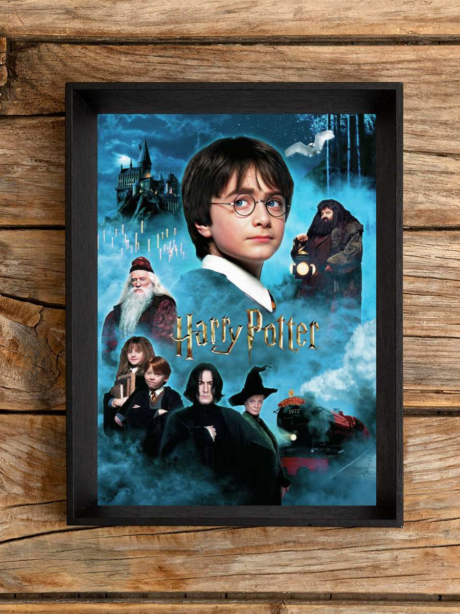 Harry Potter and the Philosopher‘s Stone Film Poster Tablo Siyah Çerçeveli Yüksek Kalite Film Duvar Tablo