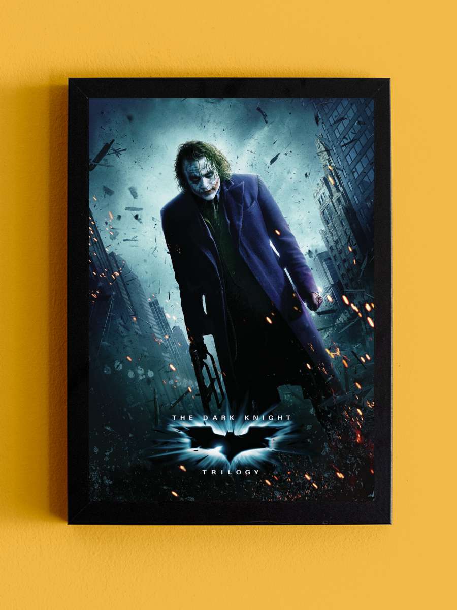 The Dark Knight Trilogy - Joker Film Poster Tablo Siyah Çerçeveli Yüksek Kalite Film Duvar Tablo