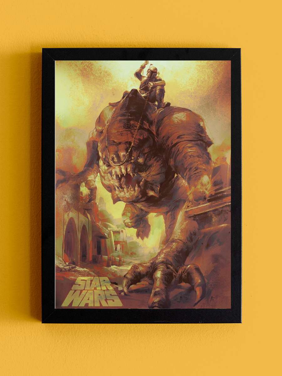 Star Wars: The Book of Boba Fett - Rancor Ride Film Poster Tablo Siyah Çerçeveli Yüksek Kalite Film Duvar Tablo