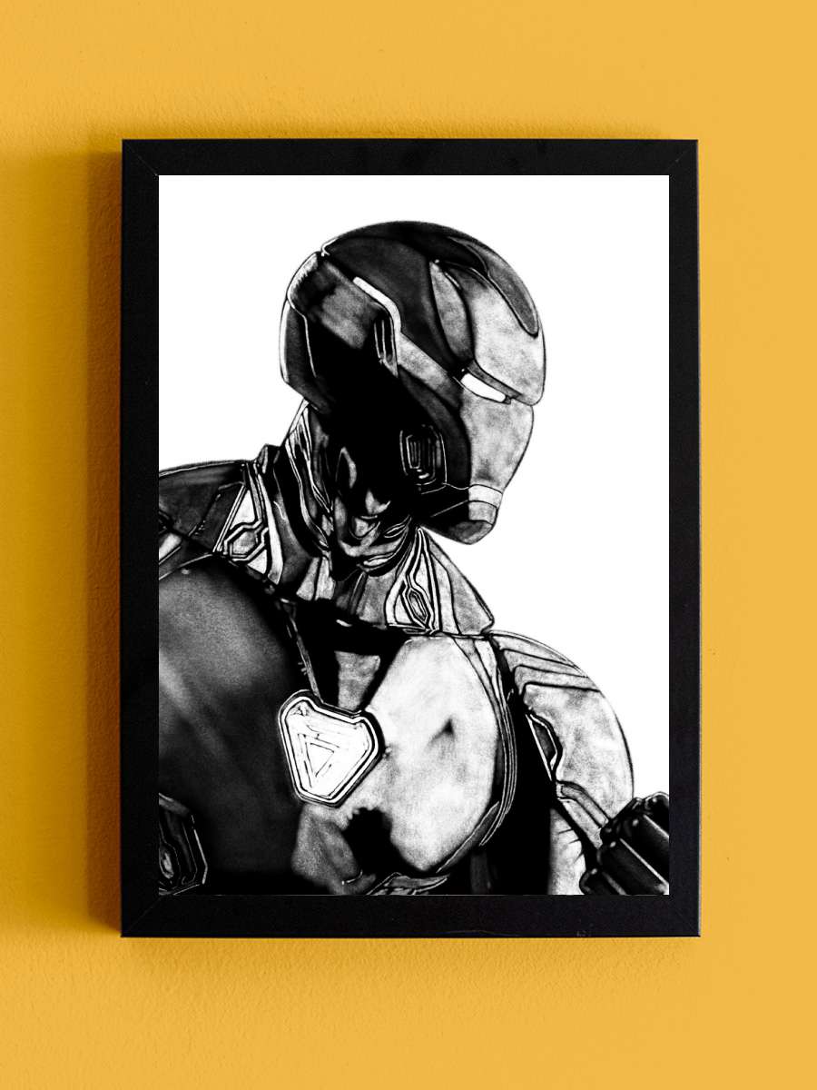 Ironman Film Poster Tablo Siyah Çerçeveli Yüksek Kalite Film Duvar Tablo