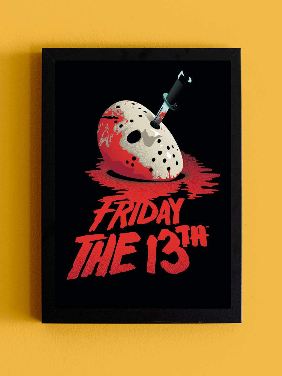 Friday the 13th - Blockbuster Film Poster Tablo Siyah Çerçeveli Yüksek Kalite Film Duvar Tablo