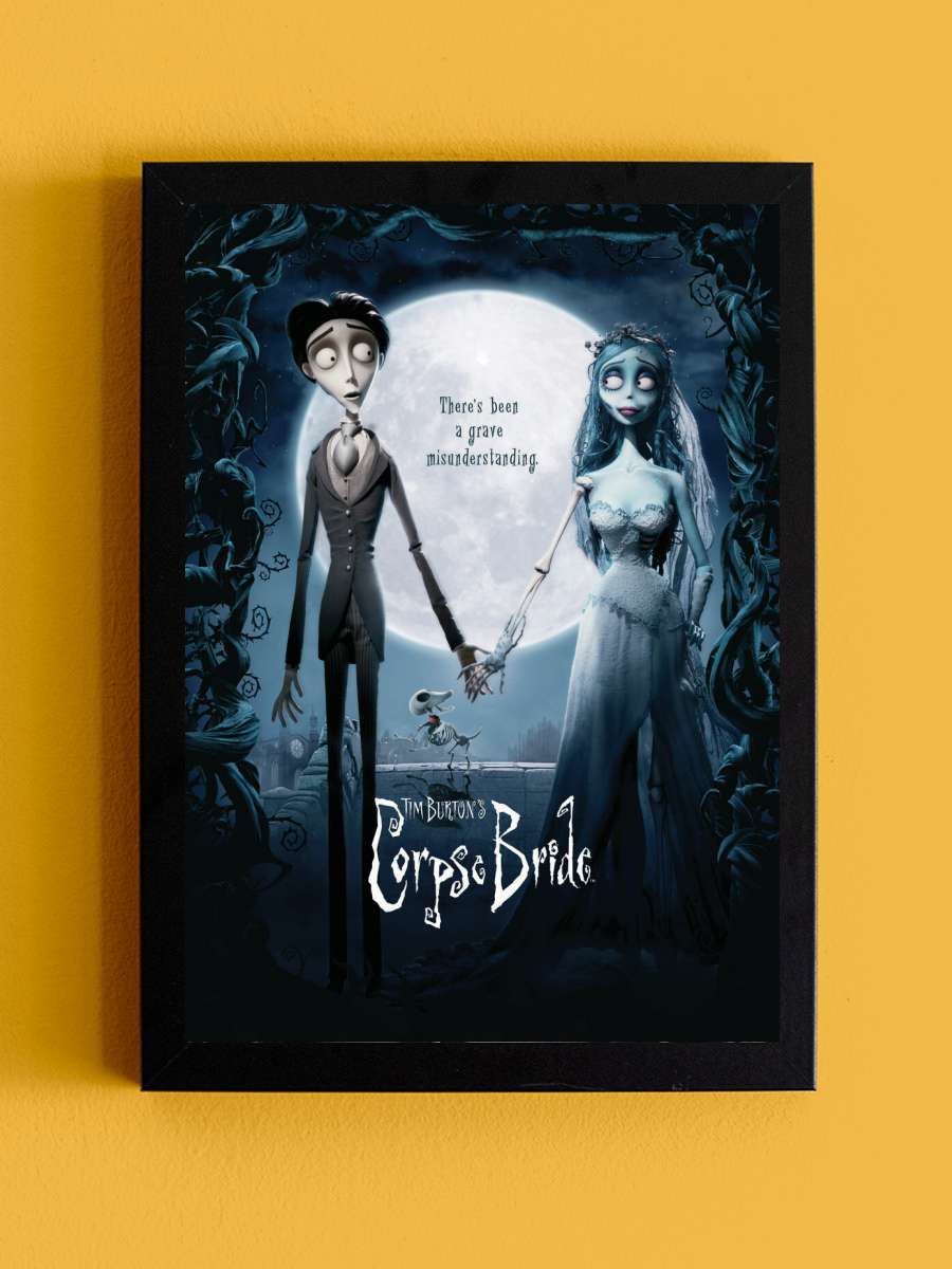 Corpse Bride - Victor & Emily Film Poster Tablo Siyah Çerçeveli Yüksek Kalite Film Duvar Tablo