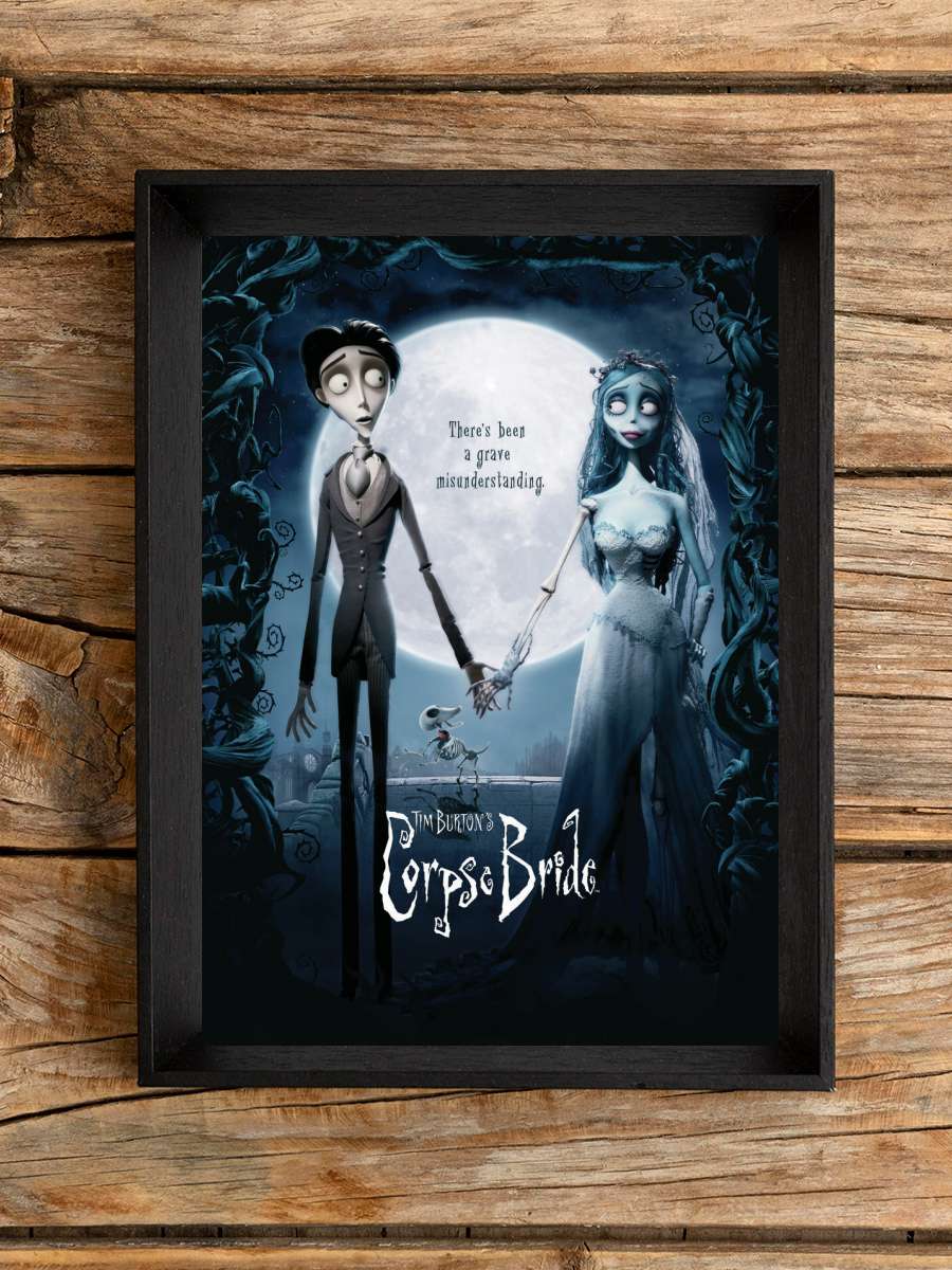 Corpse Bride - Victor & Emily Film Poster Tablo Siyah Çerçeveli Yüksek Kalite Film Duvar Tablo