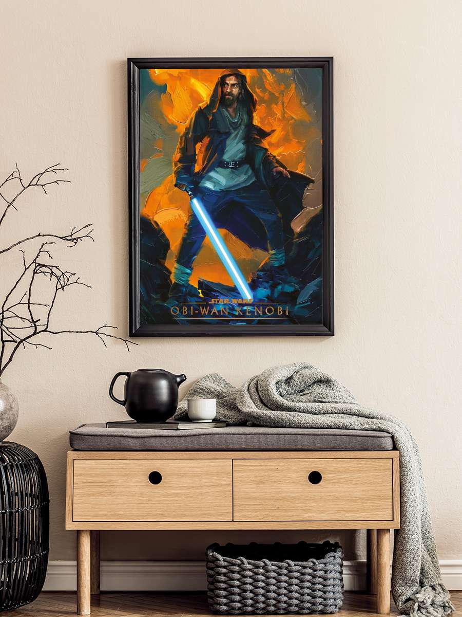 Star Wars: Obi-Wan Kenobi - Guardian Film Poster Tablo Siyah Çerçeveli Yüksek Kalite Film Duvar Tablo