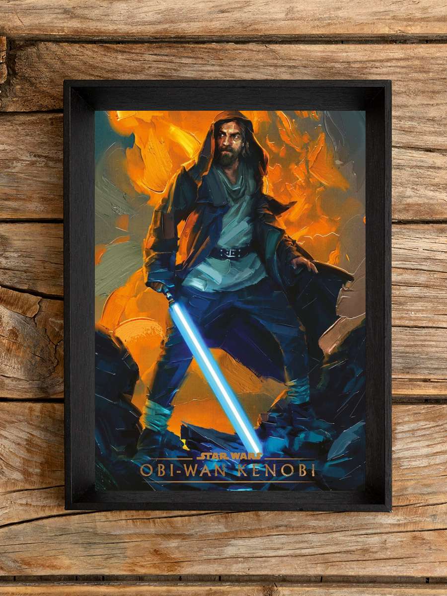 Star Wars: Obi-Wan Kenobi - Guardian Film Poster Tablo Siyah Çerçeveli Yüksek Kalite Film Duvar Tablo