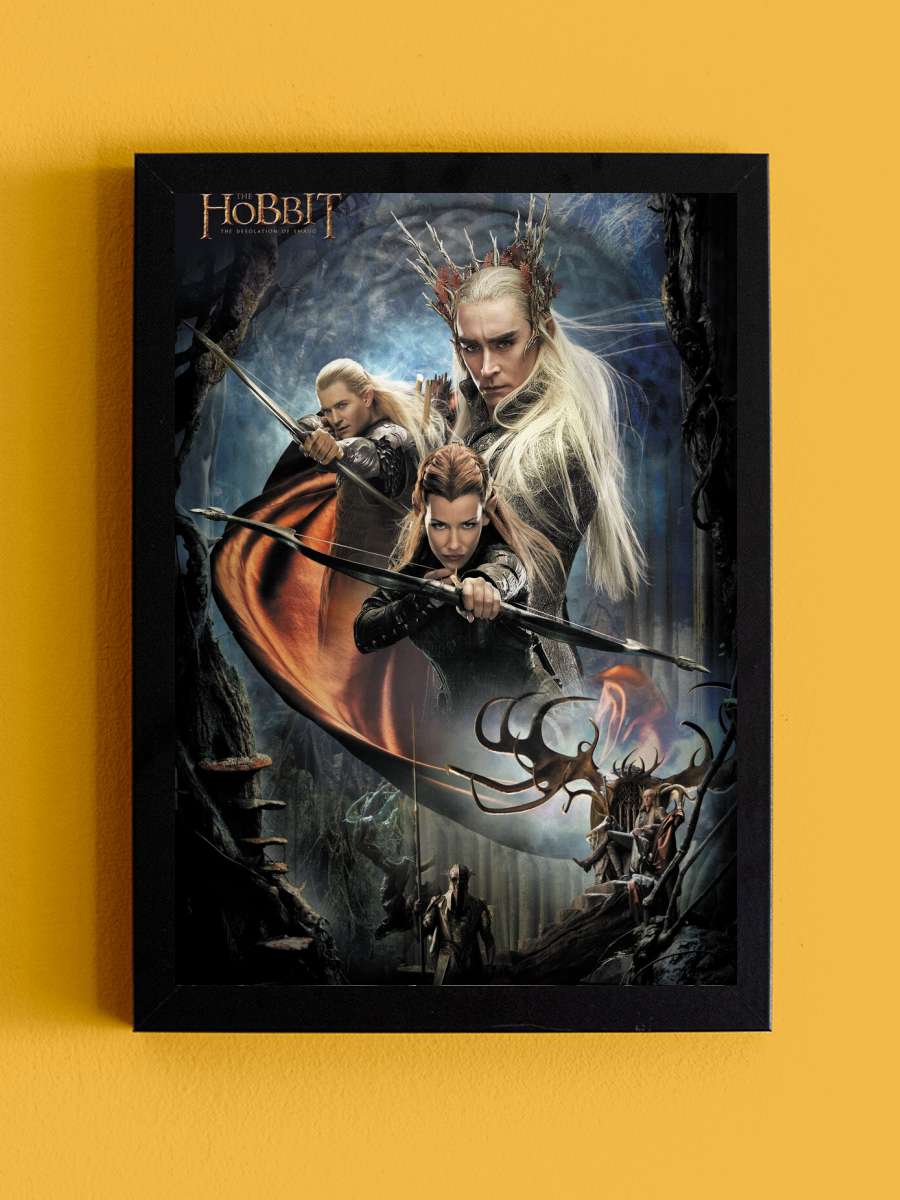 Hobbit - The Desolation of… of Smaug Elves Film Poster Tablo Siyah Çerçeveli Yüksek Kalite Film Duvar Tablo