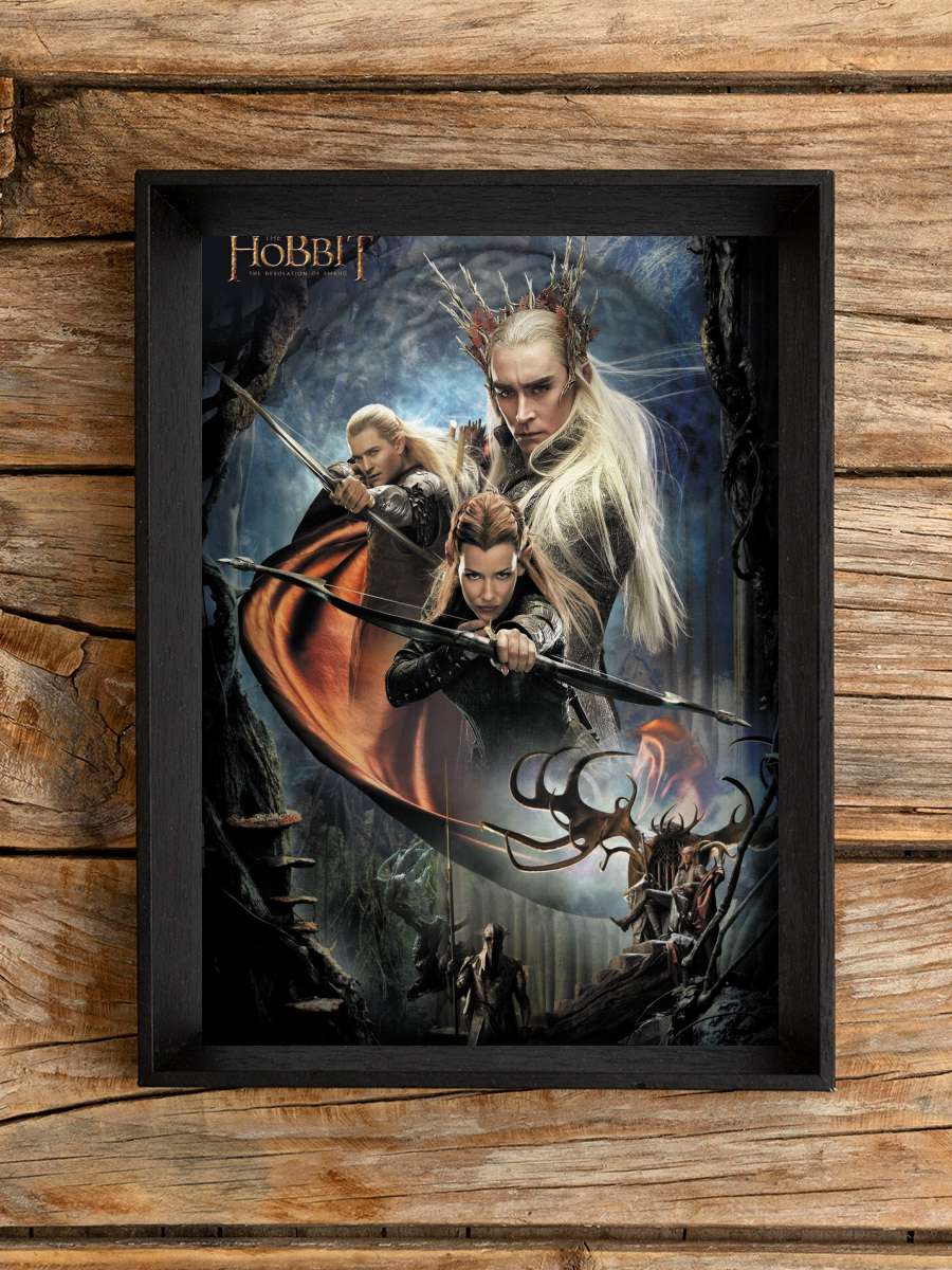 Hobbit - The Desolation of… of Smaug Elves Film Poster Tablo Siyah Çerçeveli Yüksek Kalite Film Duvar Tablo