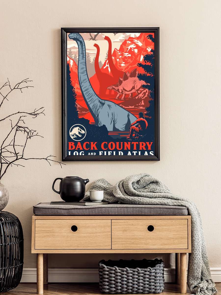 Jurassic World - Back Country Film Poster Tablo Siyah Çerçeveli Yüksek Kalite Film Duvar Tablo