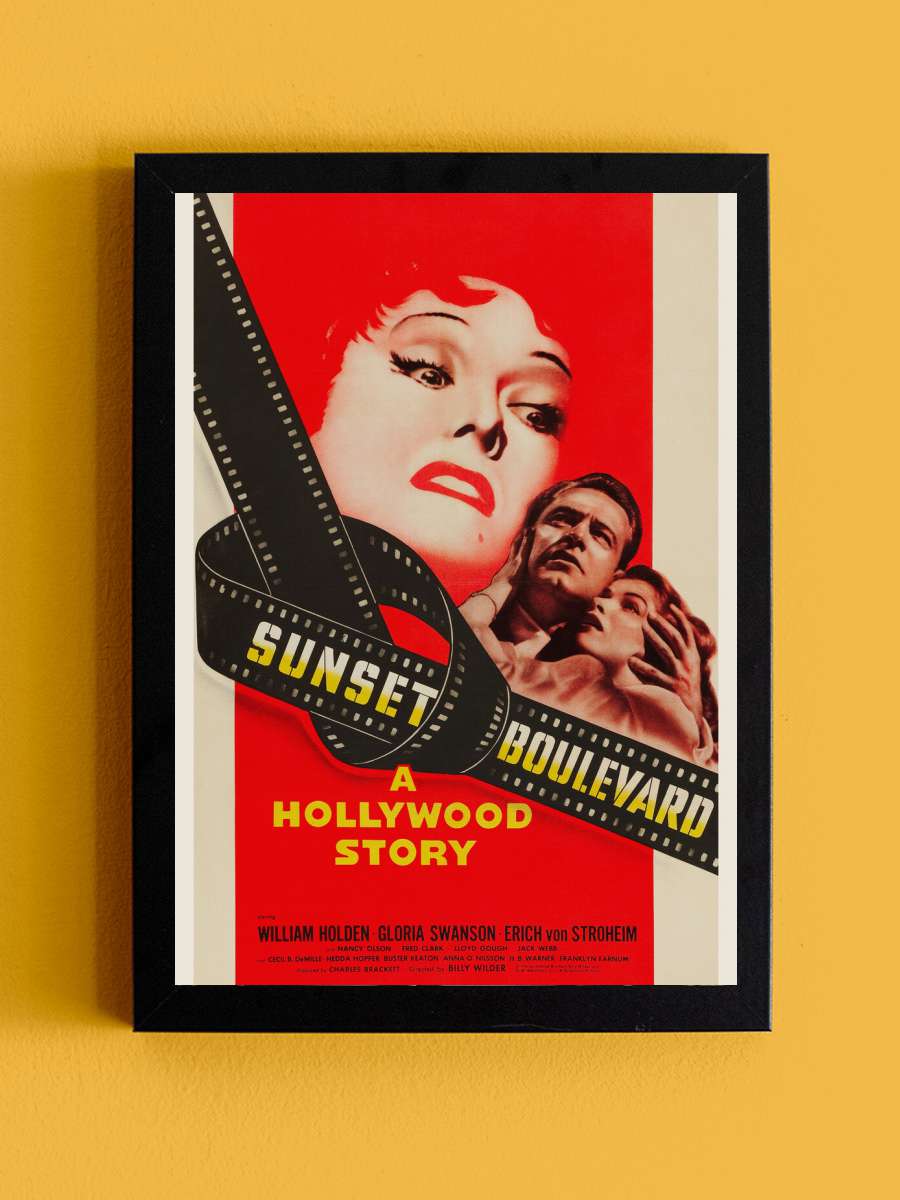 Sunset Boulevard (Vintage… (Vintage Cinema / Retro Movie Theatre… Film Poster Tablo Siyah Çerçeveli Yüksek Kalite Film Duvar Tablo