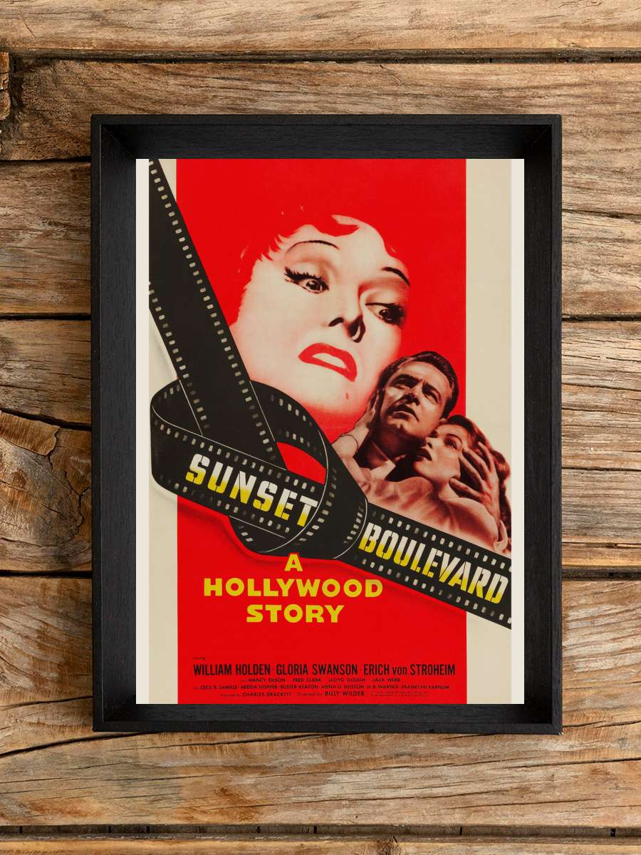 Sunset Boulevard (Vintage… (Vintage Cinema / Retro Movie Theatre… Film Poster Tablo Siyah Çerçeveli Yüksek Kalite Film Duvar Tablo