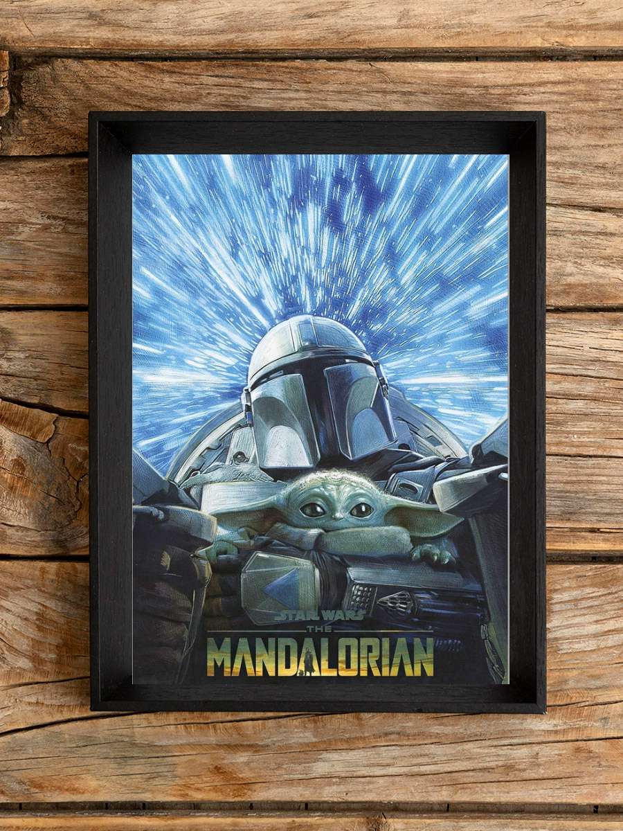 Star Wars: The Mandalorian - Hyperspace Film Poster Tablo Siyah Çerçeveli Yüksek Kalite Film Duvar Tablo