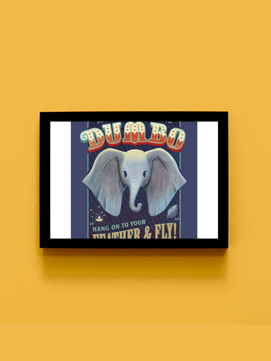 Disney - Dumbo Film Poster Tablo Siyah Çerçeveli Yüksek Kalite Film Duvar Tablo