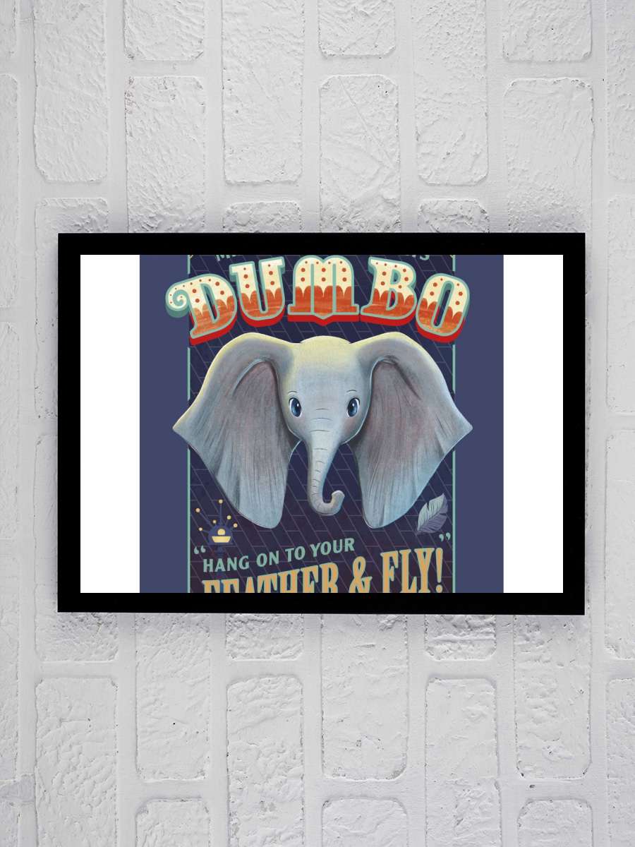 Disney - Dumbo Film Poster Tablo Siyah Çerçeveli Yüksek Kalite Film Duvar Tablo