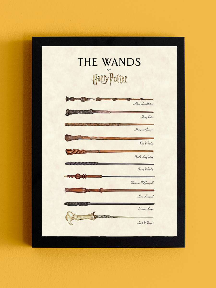 Harry Potter™ - The Wands Film Poster Tablo Siyah Çerçeveli Yüksek Kalite Film Duvar Tablo