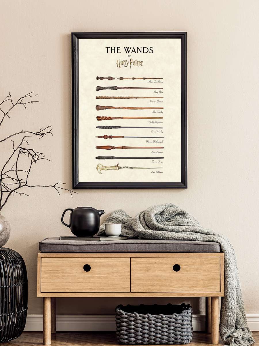 Harry Potter™ - The Wands Film Poster Tablo Siyah Çerçeveli Yüksek Kalite Film Duvar Tablo