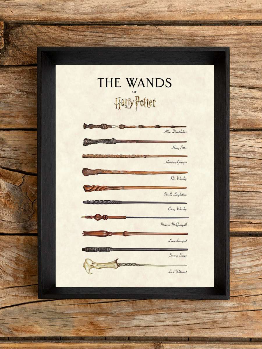 Harry Potter™ - The Wands Film Poster Tablo Siyah Çerçeveli Yüksek Kalite Film Duvar Tablo