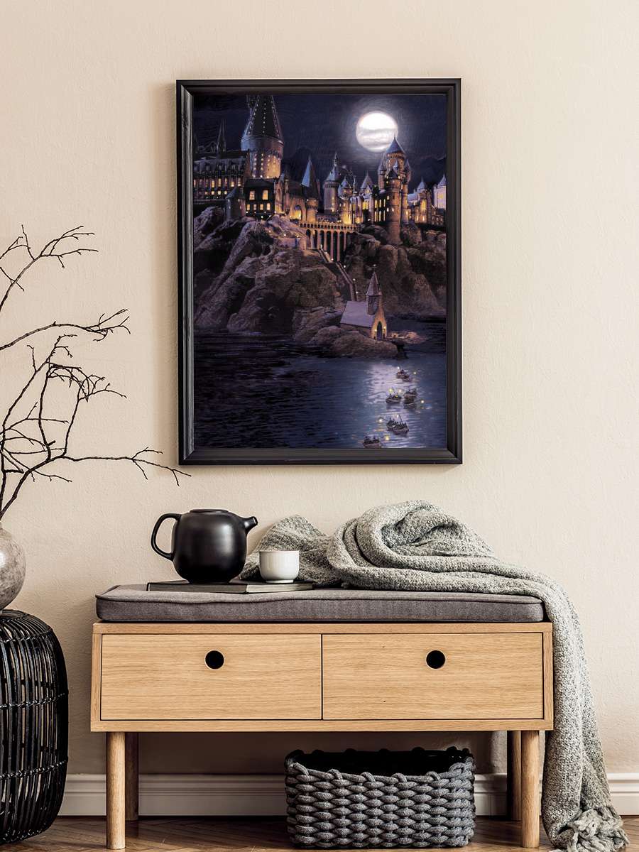 Harry Potter - Hogwarts full… full moon Film Poster Tablo Siyah Çerçeveli Yüksek Kalite Film Duvar Tablo