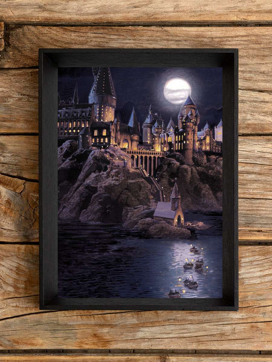 Harry Potter - Hogwarts full… full moon Film Poster Tablo Siyah Çerçeveli Yüksek Kalite Film Duvar Tablo