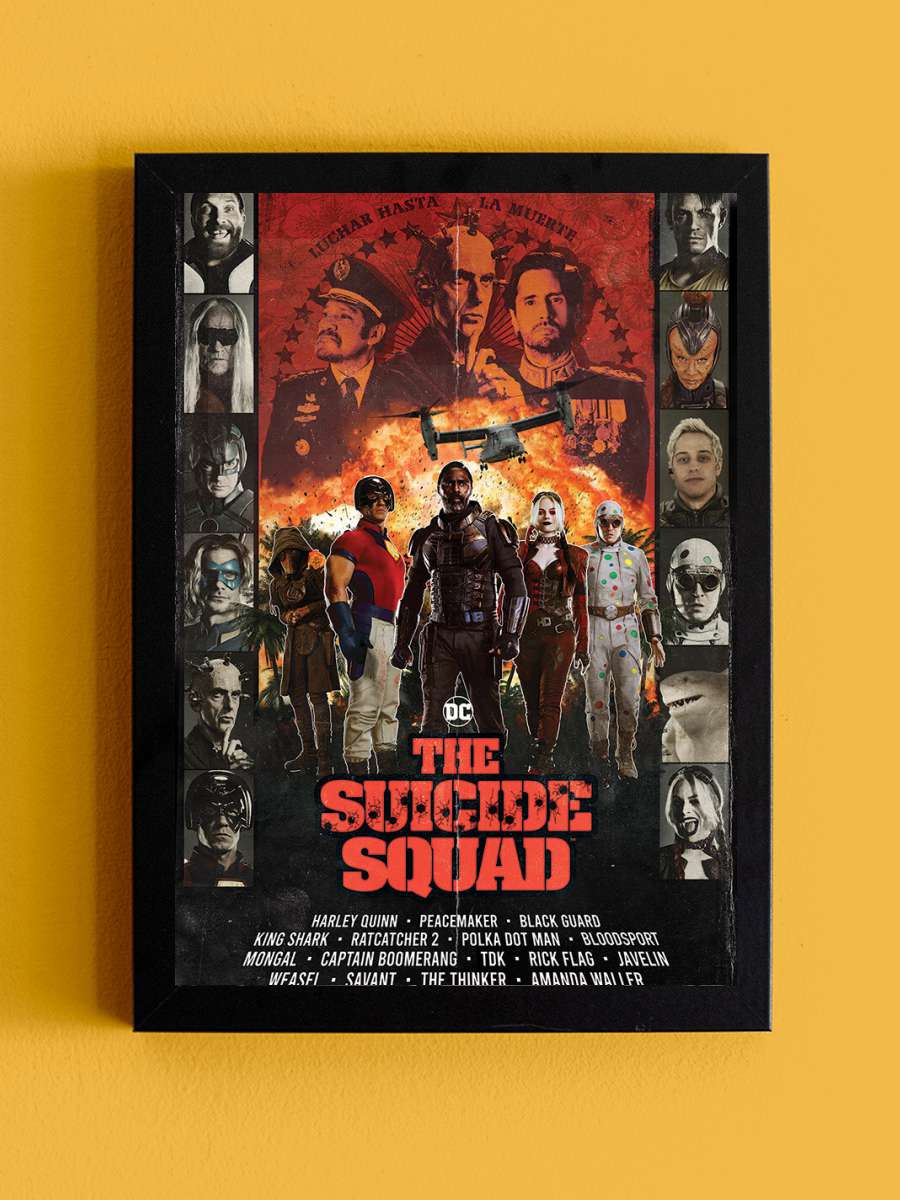 The Suicide Squad - Team Film Poster Tablo Siyah Çerçeveli Yüksek Kalite Film Duvar Tablo