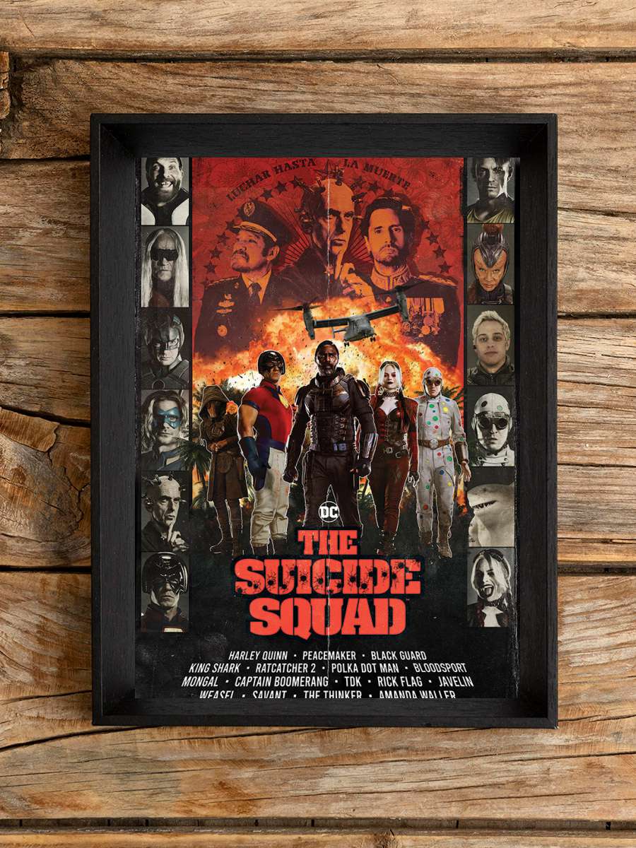 The Suicide Squad - Team Film Poster Tablo Siyah Çerçeveli Yüksek Kalite Film Duvar Tablo