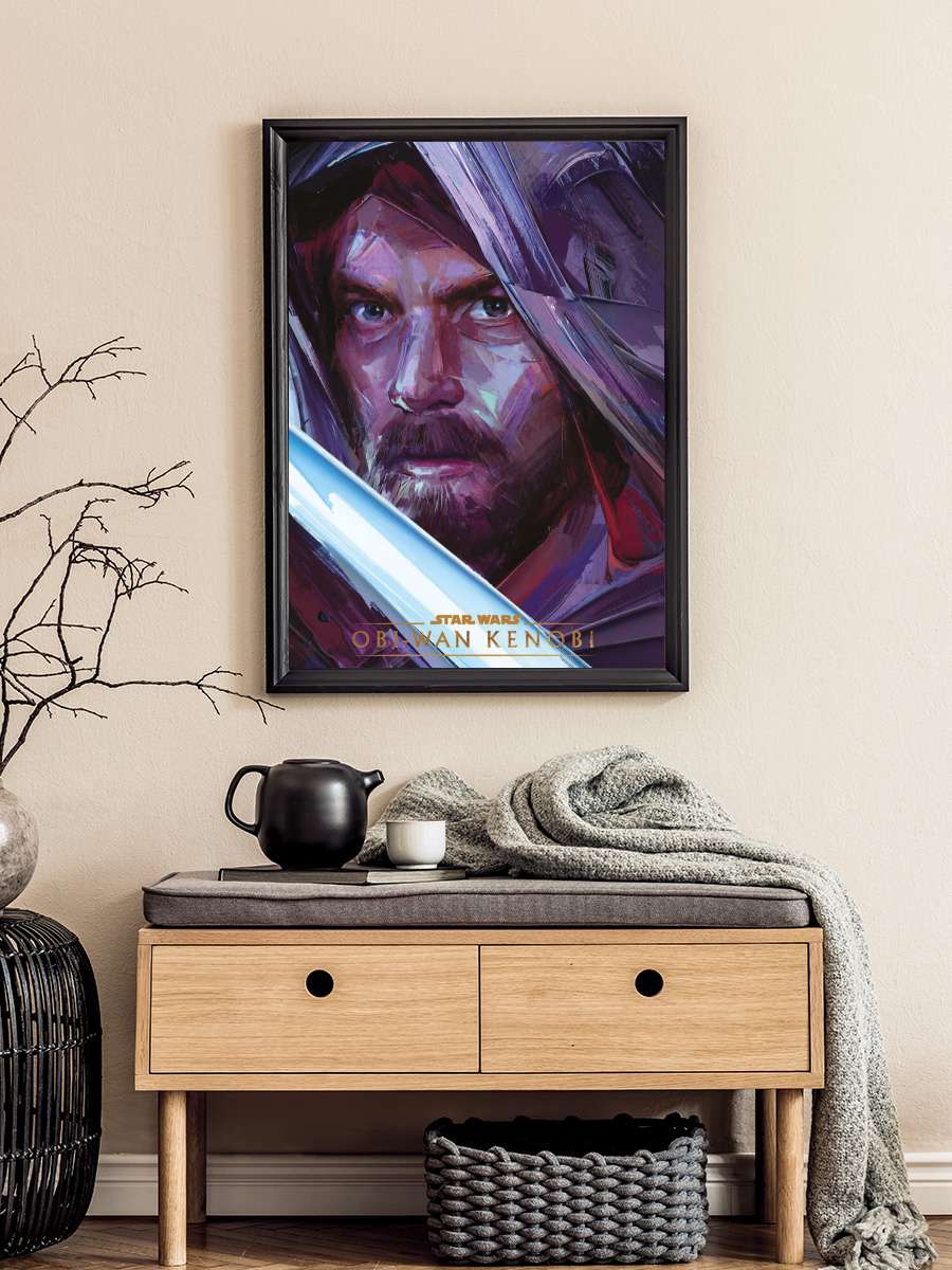 Star Wars: Obi-Wan Kenobi - Jedi Knight Film Poster Tablo Siyah Çerçeveli Yüksek Kalite Film Duvar Tablo