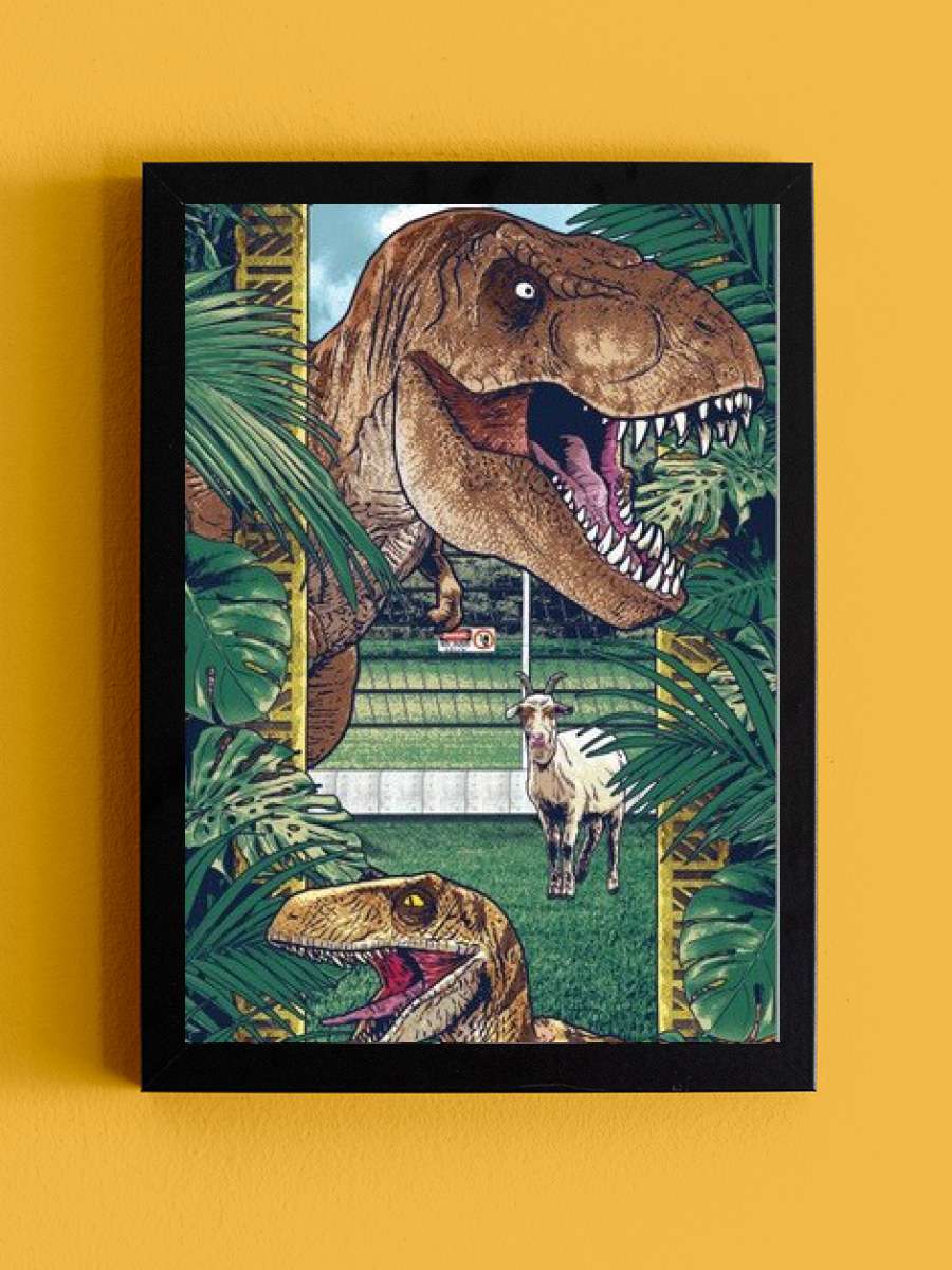 Jurassic Park Film Poster Tablo Siyah Çerçeveli Yüksek Kalite Film Duvar Tablo