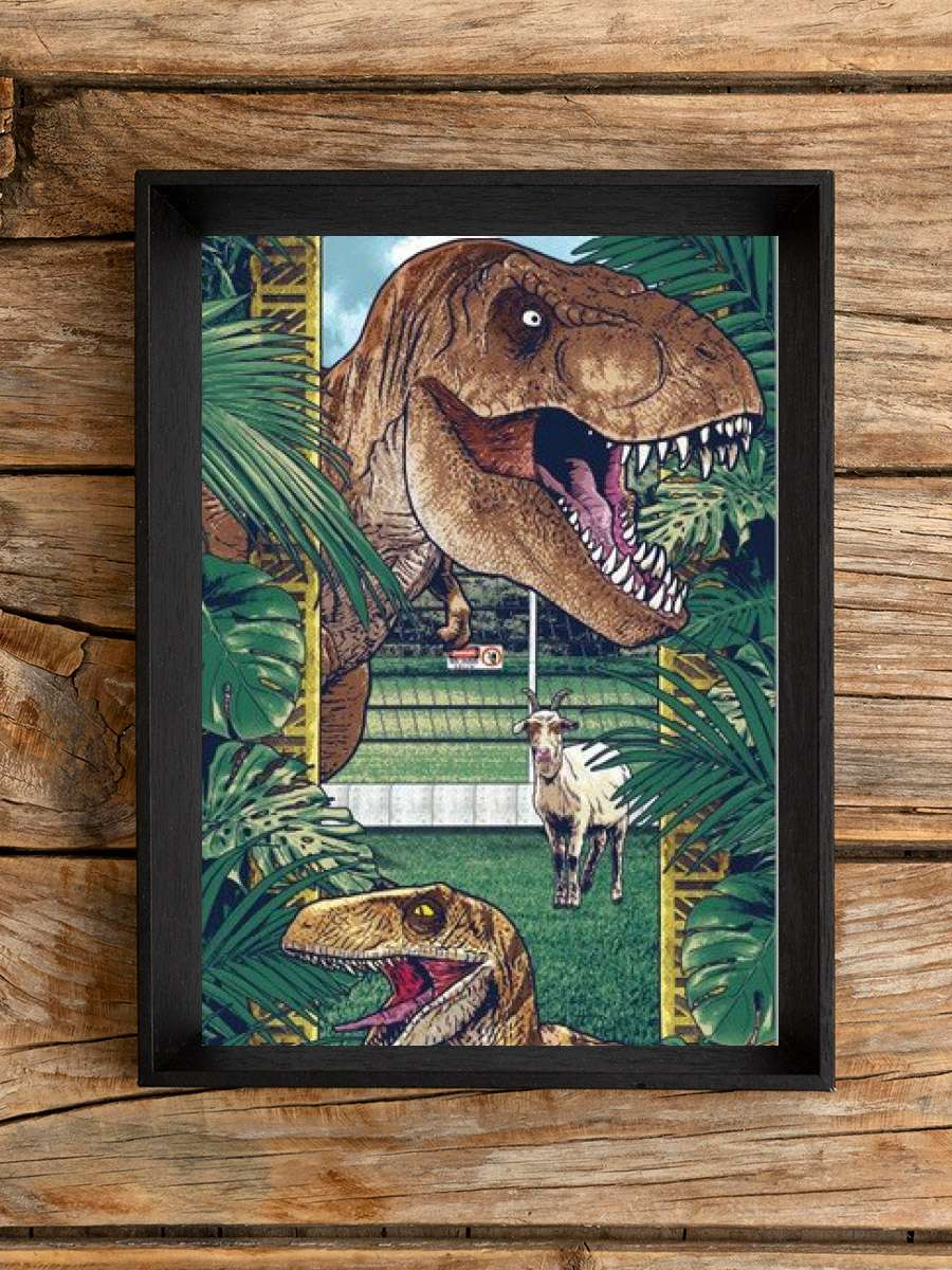 Jurassic Park Film Poster Tablo Siyah Çerçeveli Yüksek Kalite Film Duvar Tablo