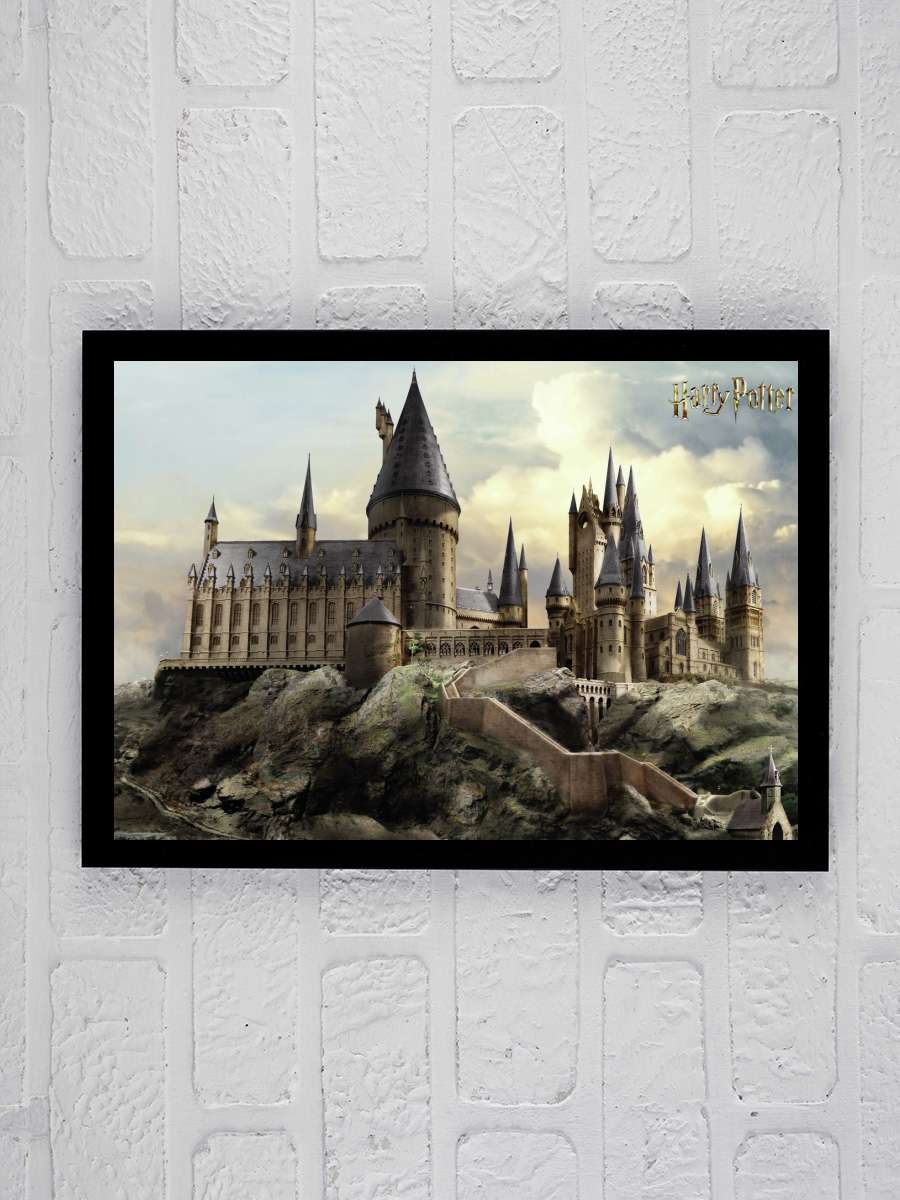 Harry Potter - Hogwarts Film Poster Tablo Siyah Çerçeveli Yüksek Kalite Film Duvar Tablo