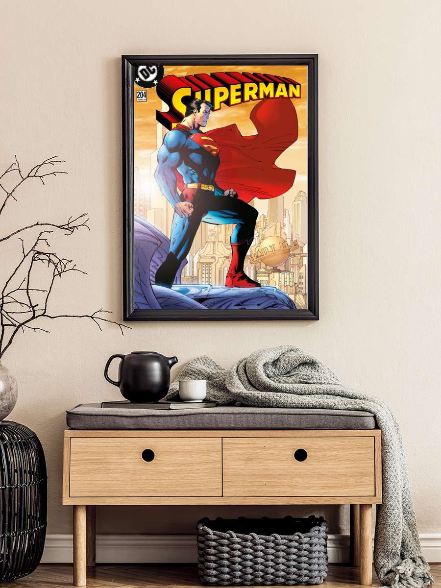 Superman - Hope Film Poster Tablo Siyah Çerçeveli Yüksek Kalite Film Duvar Tablo