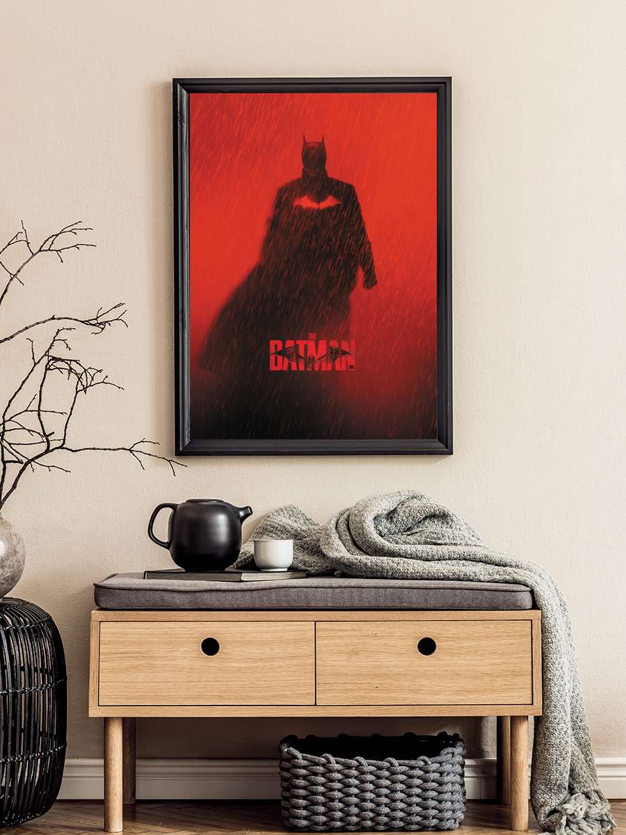 The Batman 2022 Red Film Poster Tablo Siyah Çerçeveli Yüksek Kalite Film Duvar Tablo