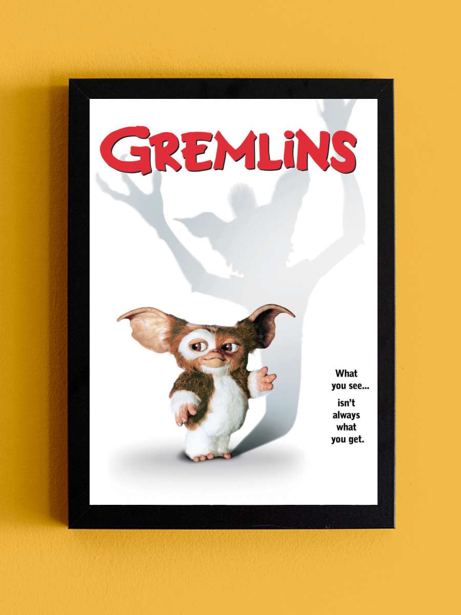 Gremlins Film Poster Tablo Siyah Çerçeveli Yüksek Kalite Film Duvar Tablo