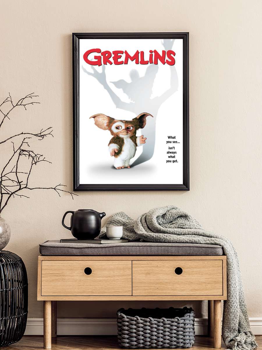 Gremlins Film Poster Tablo Siyah Çerçeveli Yüksek Kalite Film Duvar Tablo