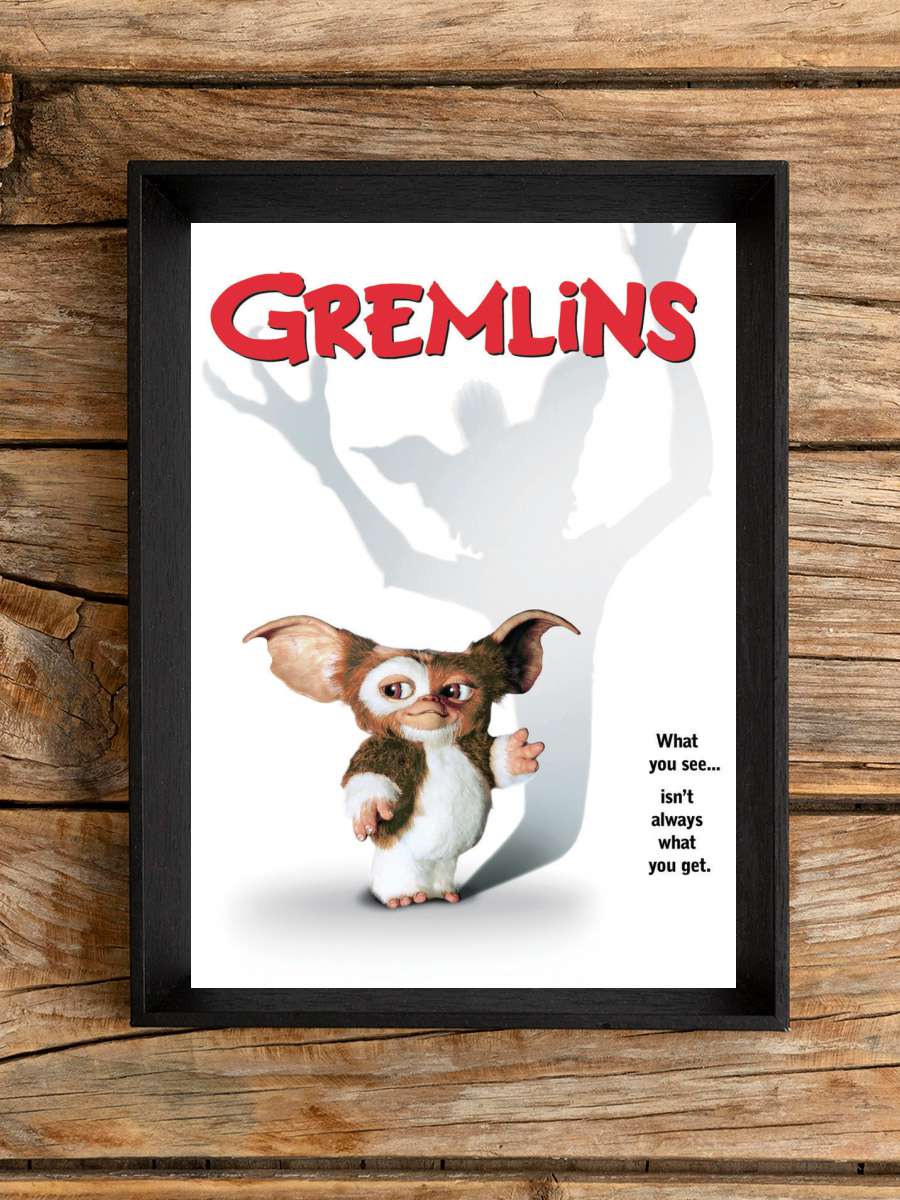 Gremlins Film Poster Tablo Siyah Çerçeveli Yüksek Kalite Film Duvar Tablo