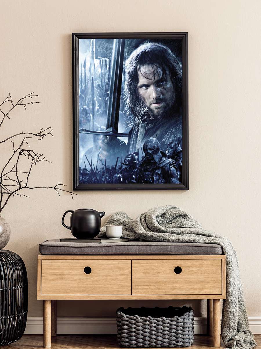 The Lord of the Rings - Aragorn Film Poster Tablo Siyah Çerçeveli Yüksek Kalite Film Duvar Tablo