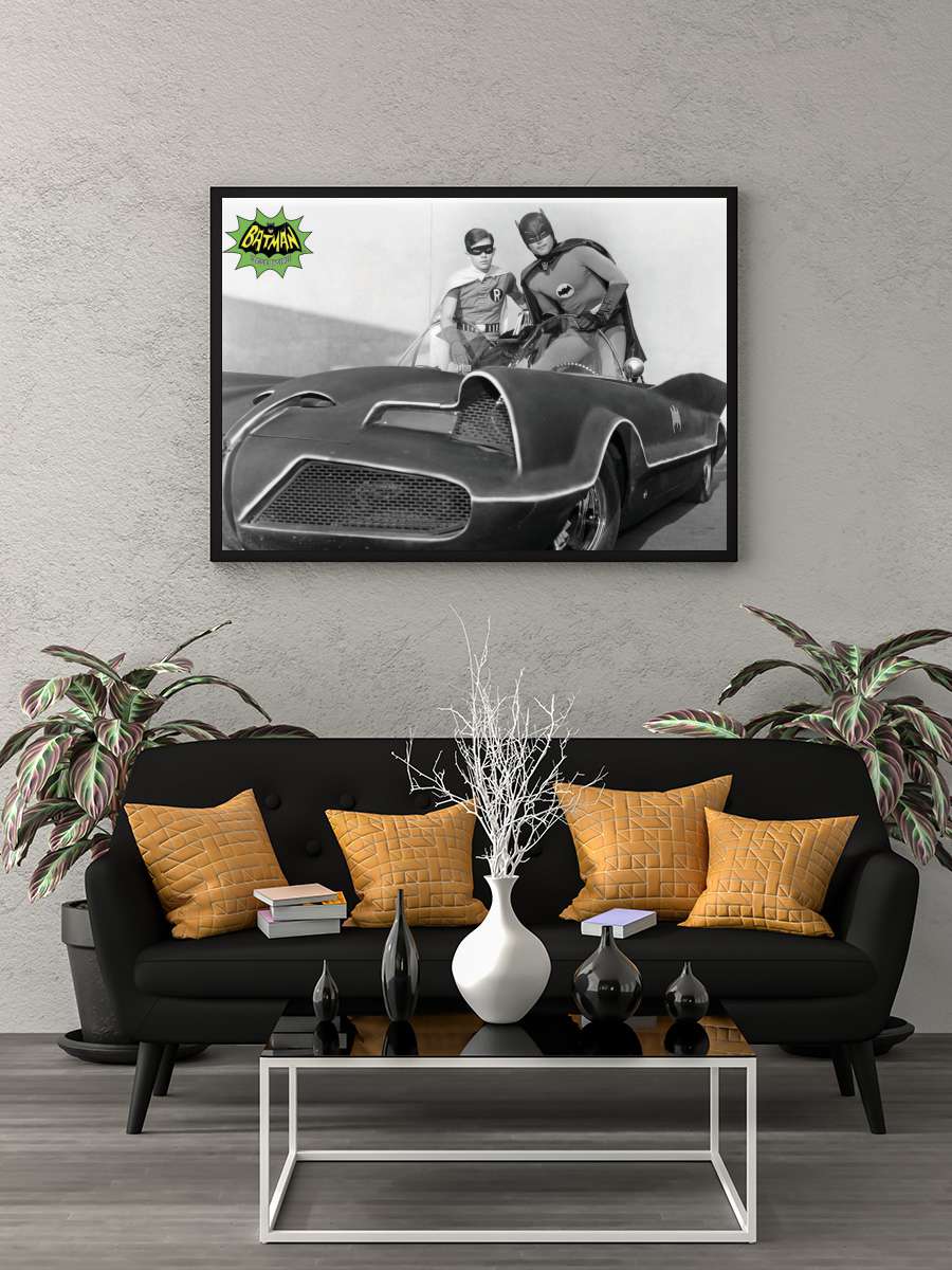 Batmobile 1966 Film Poster Tablo Siyah Çerçeveli Yüksek Kalite Film Duvar Tablo