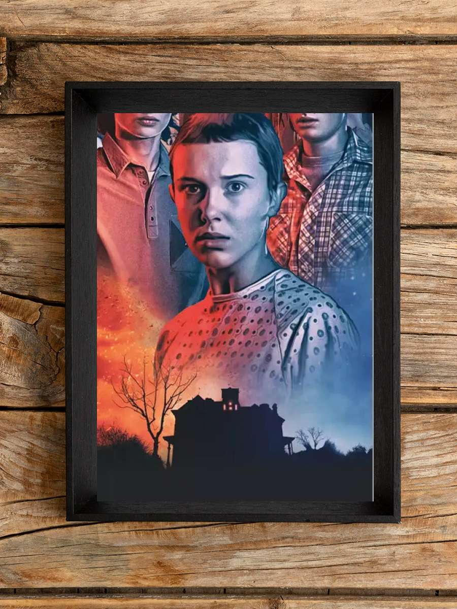 Stranger Things Film Poster Tablo Siyah Çerçeveli Yüksek Kalite Film Duvar Tablo