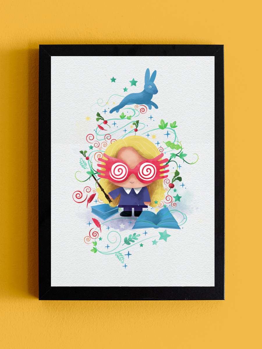 Luna Lovegood - Chibi Film Poster Tablo Siyah Çerçeveli Yüksek Kalite Film Duvar Tablo