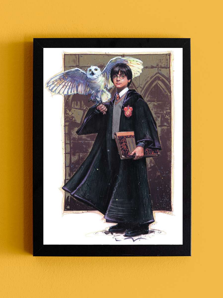 Harry Potter with Hedvig - Art Film Poster Tablo Siyah Çerçeveli Yüksek Kalite Film Duvar Tablo