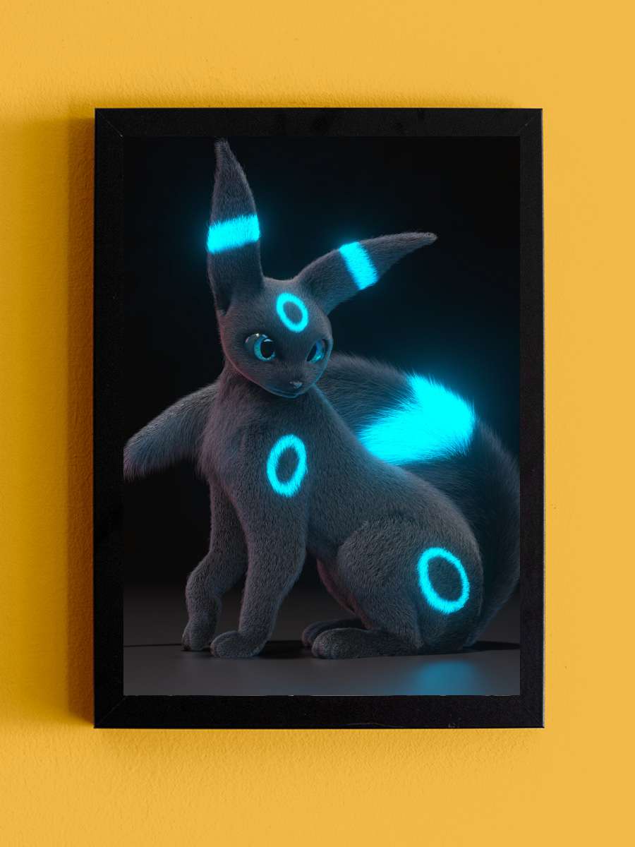 Elegant Umbreon - Shiny Film Poster Tablo Siyah Çerçeveli Yüksek Kalite Film Duvar Tablo