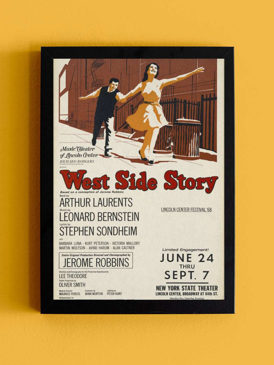 West Side Story, 1968 (Vintage… (Vintage Theatre Production) Film Poster Tablo Siyah Çerçeveli Yüksek Kalite Film Duvar Tablo