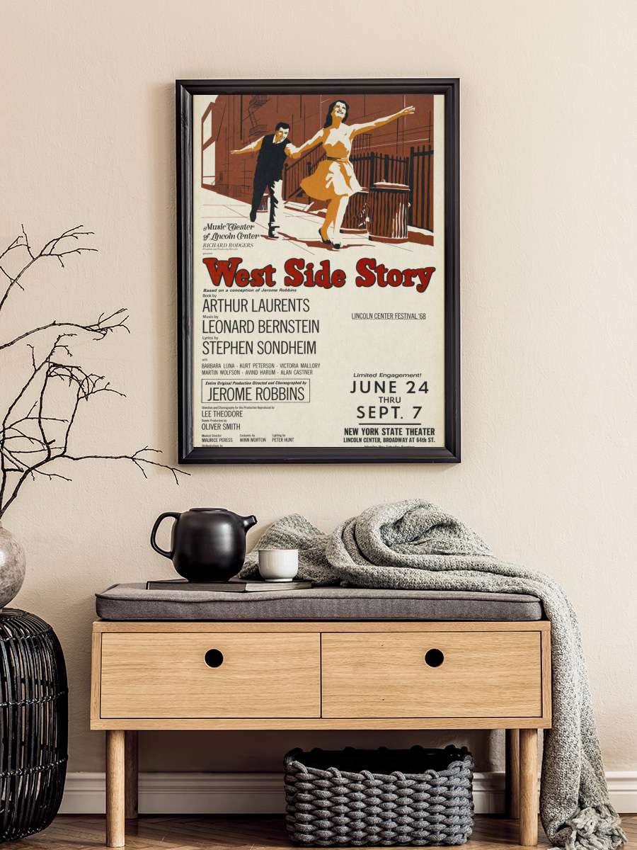 West Side Story, 1968 (Vintage… (Vintage Theatre Production) Film Poster Tablo Siyah Çerçeveli Yüksek Kalite Film Duvar Tablo