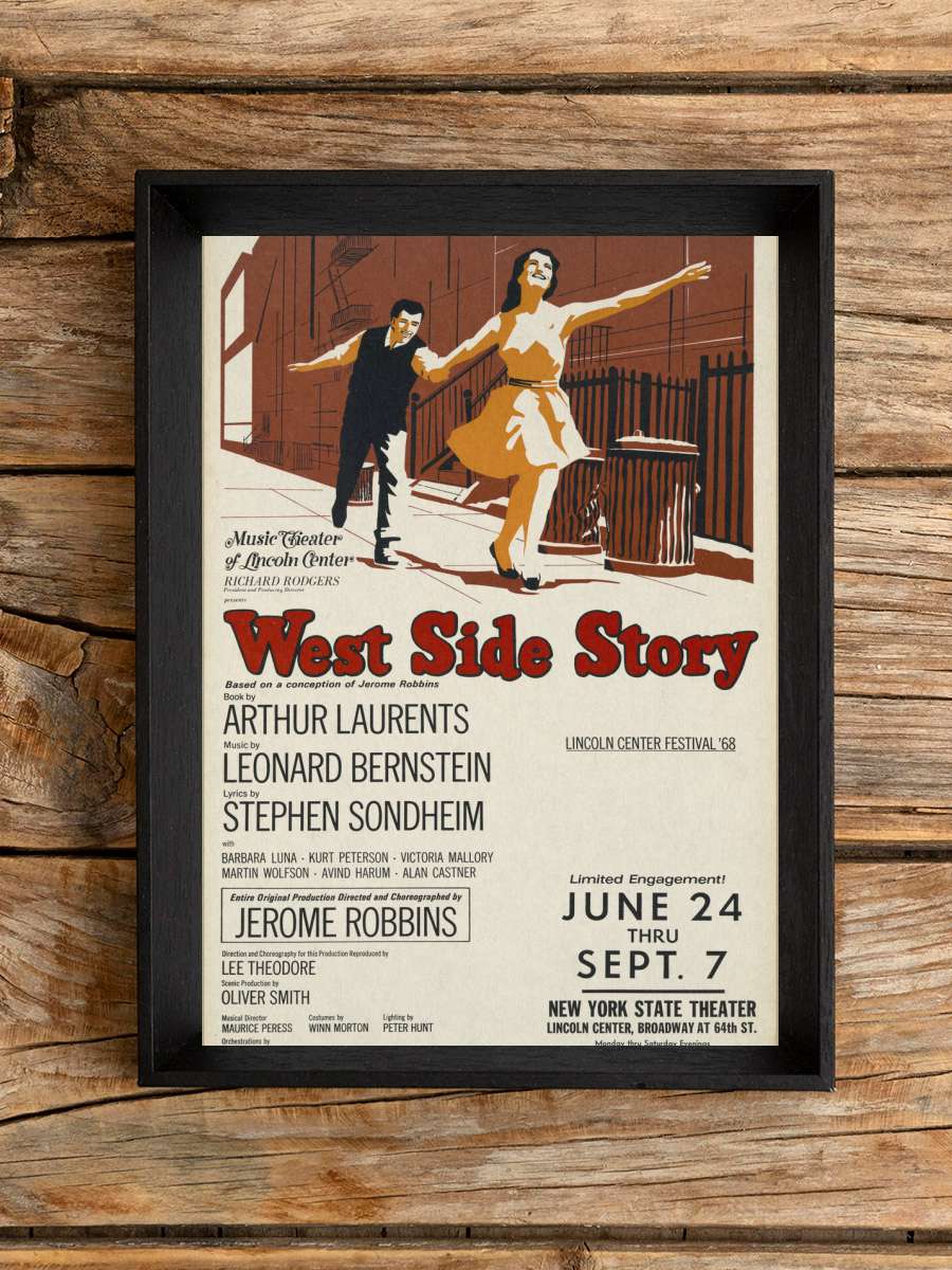 West Side Story, 1968 (Vintage… (Vintage Theatre Production) Film Poster Tablo Siyah Çerçeveli Yüksek Kalite Film Duvar Tablo