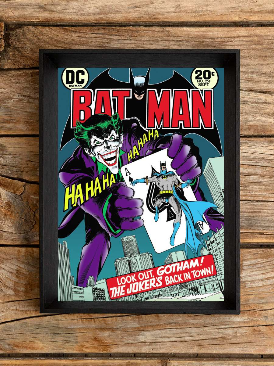 Batman and Joker - Comic Cover Film Poster Tablo Siyah Çerçeveli Yüksek Kalite Film Duvar Tablo