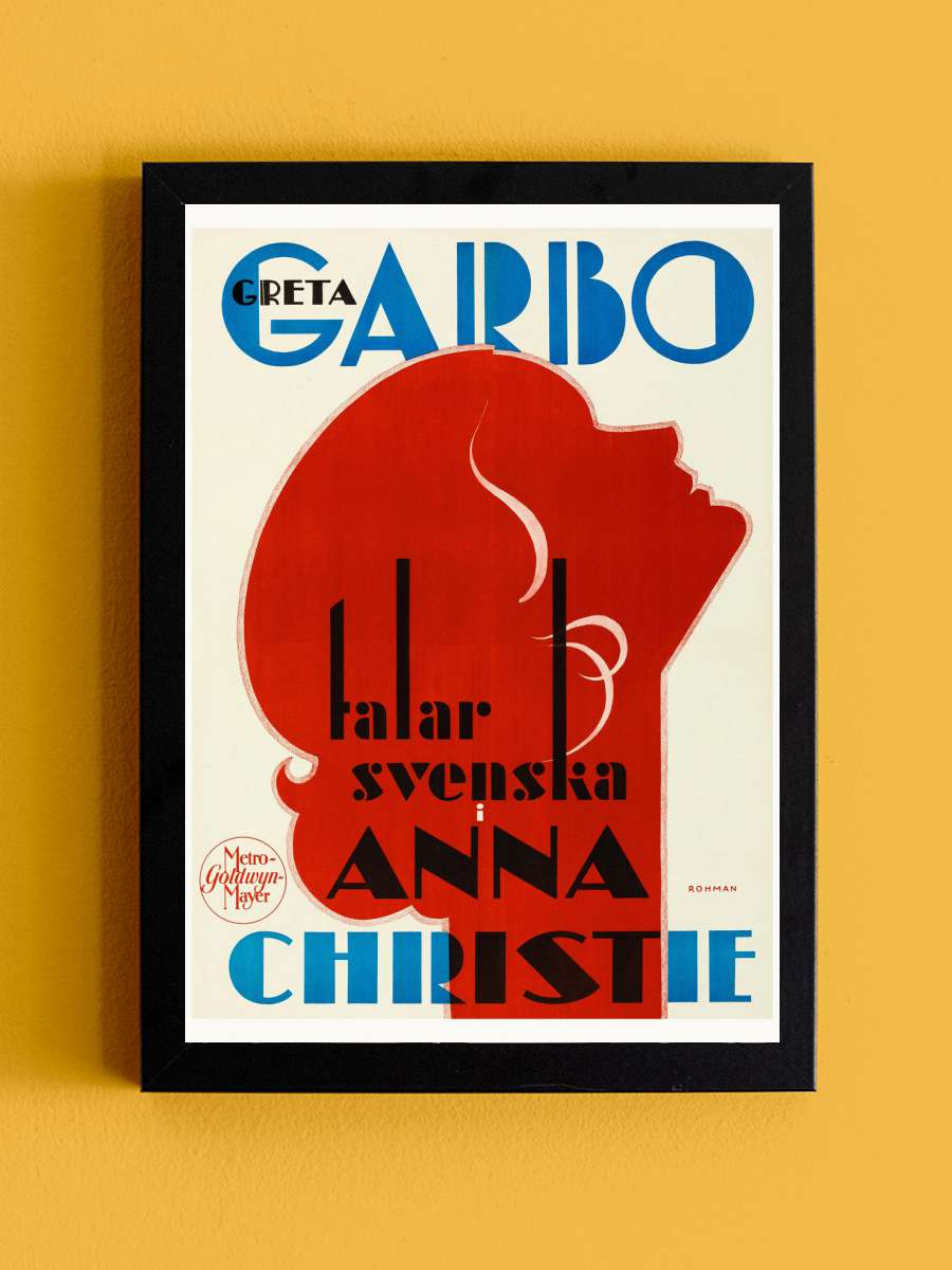 Anna Christie, Ft. Greta Garbo … (Retro Movie Cinema) Film Poster Tablo Siyah Çerçeveli Yüksek Kalite Film Duvar Tablo