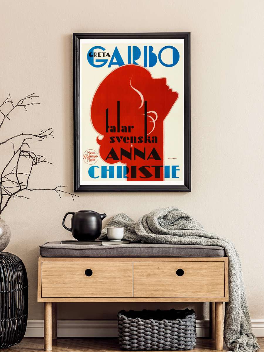 Anna Christie, Ft. Greta Garbo … (Retro Movie Cinema) Film Poster Tablo Siyah Çerçeveli Yüksek Kalite Film Duvar Tablo